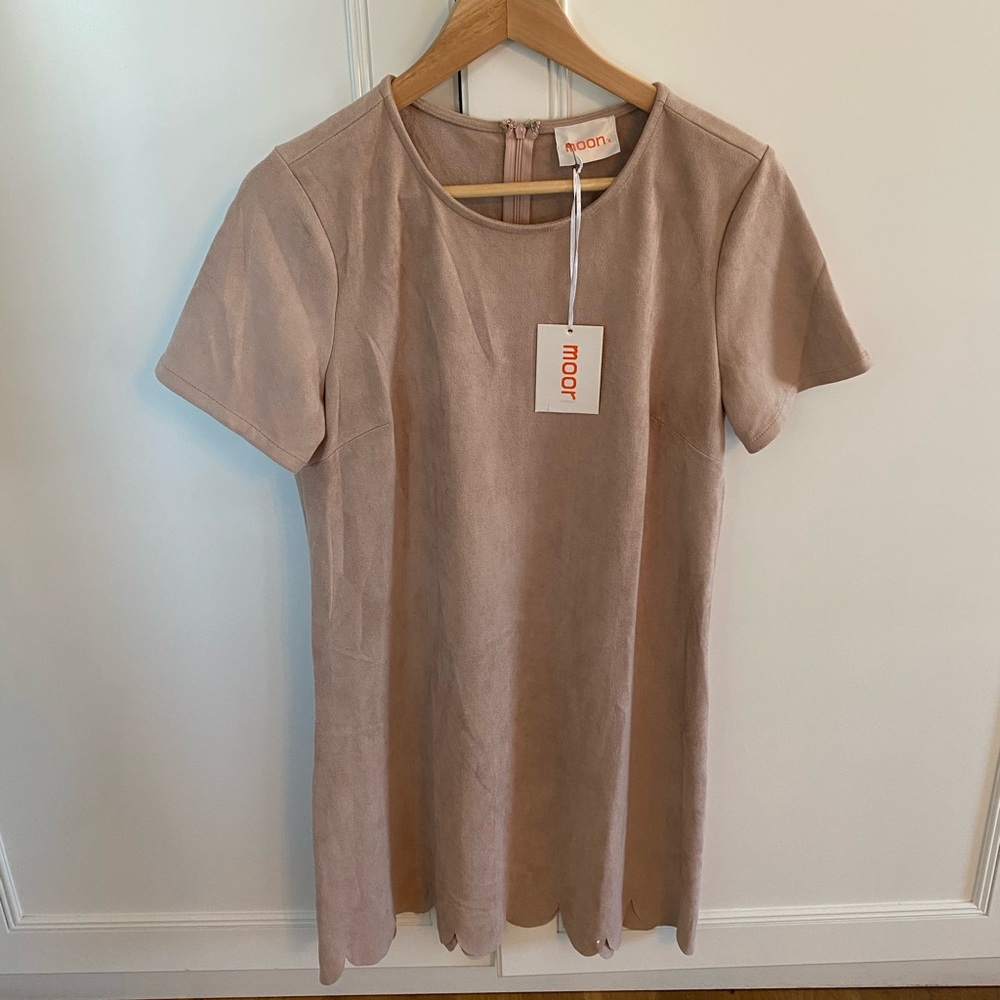 Scalloped Suede Dress